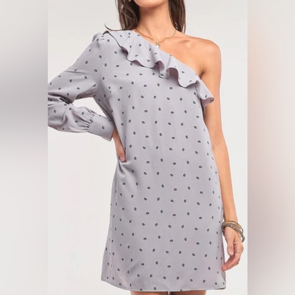 SUGARLIPS DRESS Off The Shoulder Mini Dress Ruffle Trim w Lips Print S Small - Picture 3 of 11